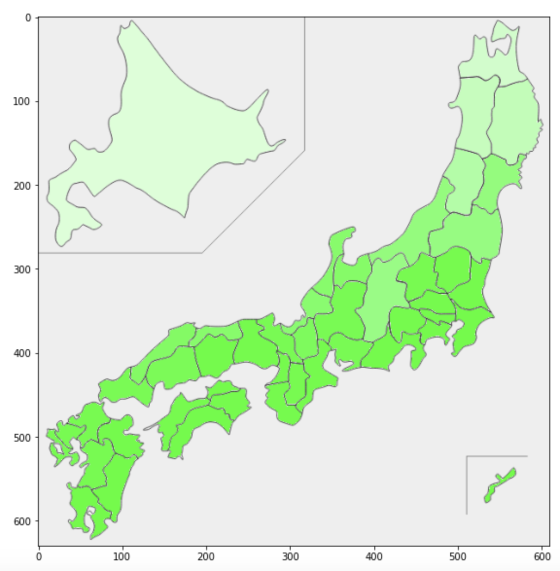 Pythonで都道府県別の色分け日本地図を作成する方法 Japanmap データサイエンス情報局