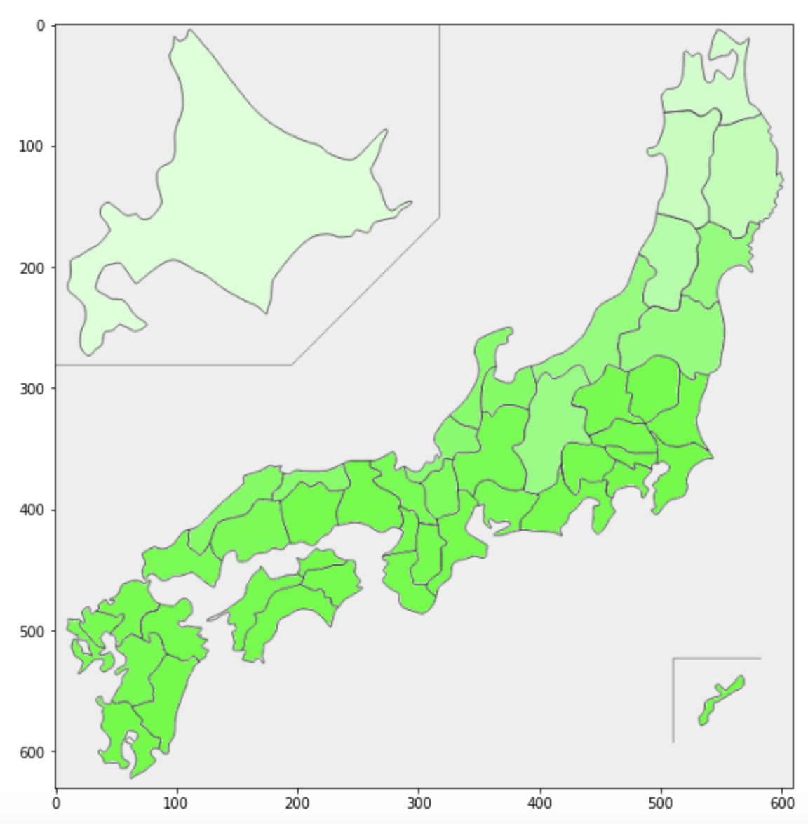 Pythonで都道府県別の色分け日本地図を作成する方法 Japanmap データサイエンス情報局 データサイエンス情報局